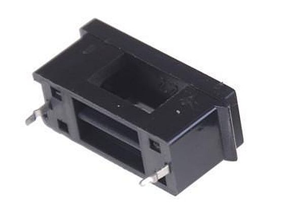 Zekering houder 5x20mm met deksel PCB zwart BLX-A 03
